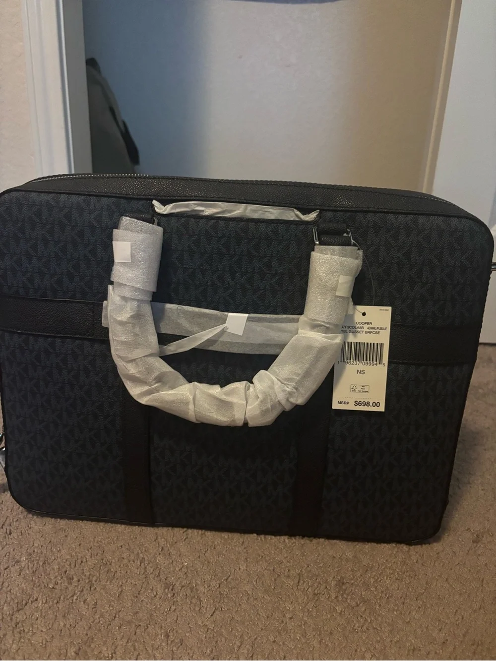 Michael Kors Black Logo-Print Laptop Briefcase